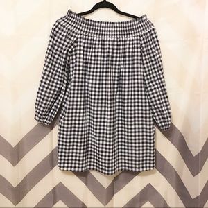 A&F off the shoulder gingham dress